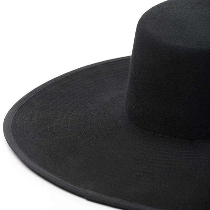 Elegant Two-Tone Red and Black Wool Fedora Hat for Women - Stylish Winter Accessory for Special Occasions - Très Elite