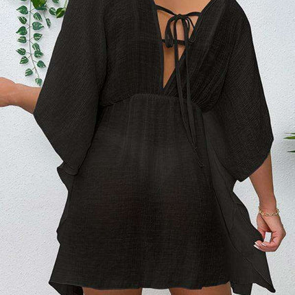 Elegant UV-Blocking Beach Cover-Up with Customizable Waist Tie - Très Elite