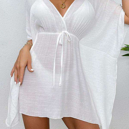 Elegant UV-Blocking Beach Cover-Up with Customizable Waist Tie - Très Elite