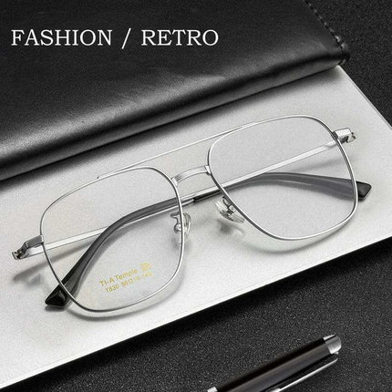 Elegant Unisex Titanium Double Beam Aviator Sunglasses for Timeless Style - Très Elite