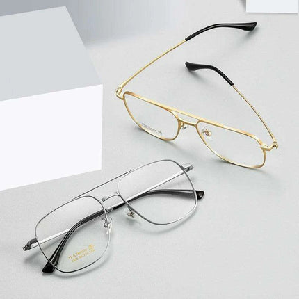 Elegant Unisex Titanium Double Beam Aviator Sunglasses for Timeless Style - Très Elite