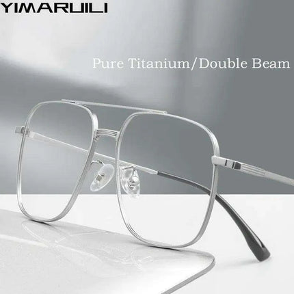Elegant Unisex Titanium Double Beam Aviator Sunglasses for Timeless Style - Très Elite