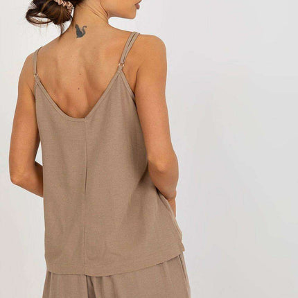 Elegant V-Neck Adjustable Tank by Top Och Bella - Très Elite