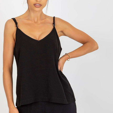 Elegant V-Neck Adjustable Tank by Top Och Bella