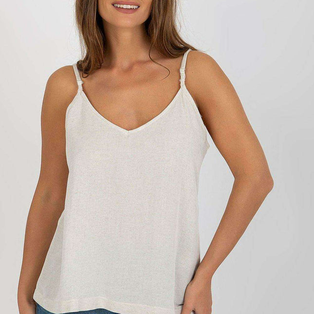 Elegant V-Neck Adjustable Tank by Top Och Bella