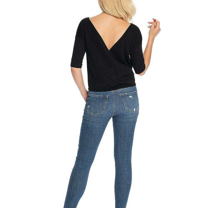 Elegant V-Neck Back Crepe Blouse - Très Elite