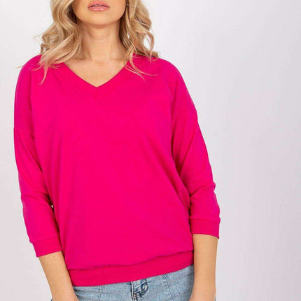 Elegant V-Neck Blouse with Ribbed Cuffs - Très Elite