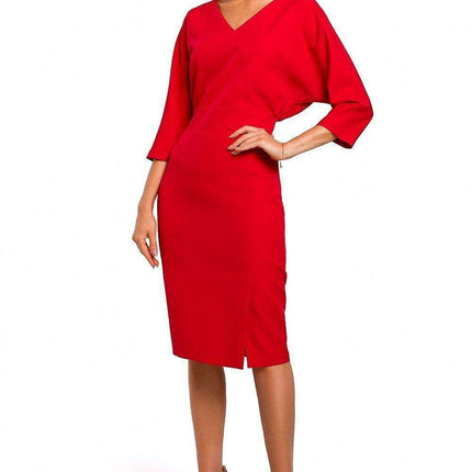 Elegant V-Neck Midi Dress - Très Elite