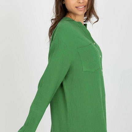 Elegant V-Neck Muslin Blouse