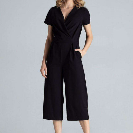 Elegant V-Neck Wide-Leg Jumpsuit for Effortless Style - Très Elite