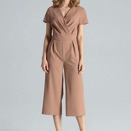 Elegant V-Neck Wide-Leg Jumpsuit for Effortless Style - Très Elite