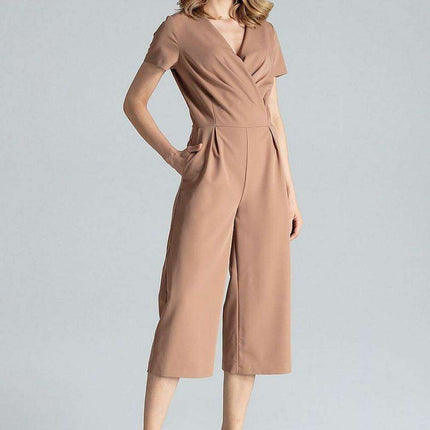 Elegant V-Neck Wide-Leg Jumpsuit for Effortless Style - Très Elite