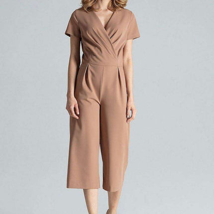 Elegant V-Neck Wide-Leg Jumpsuit for Effortless Style - Très Elite