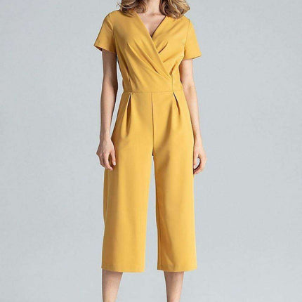 Elegant V-Neck Wide-Leg Jumpsuit for Effortless Style - Très Elite