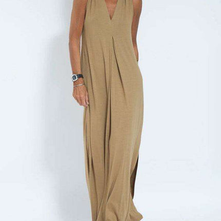 Elegant V-neck Pullover Dress - A Timeless Wardrobe Essential - Très Elite