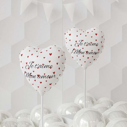 Elegant Valentine Red Heart Matte Balloon Duo - 11" Round & Heart Shape Collection - Très Elite