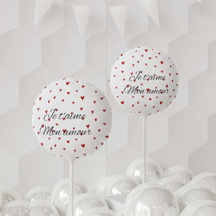 Elegant Valentine Red Heart Matte Balloon Duo - 11" Round & Heart Shape Collection - Très Elite
