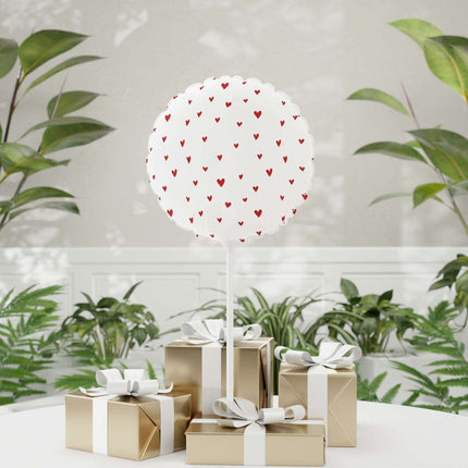 Elegant Valentine's Day Red Heart Mylar Balloon Set - 11" Round & Heart-Shaped Matte Elegance - Très Elite