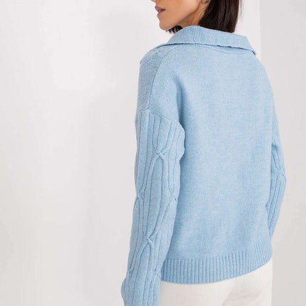 Elegant Variegated Acrylic Jumper with Textured Detail - Très Elite