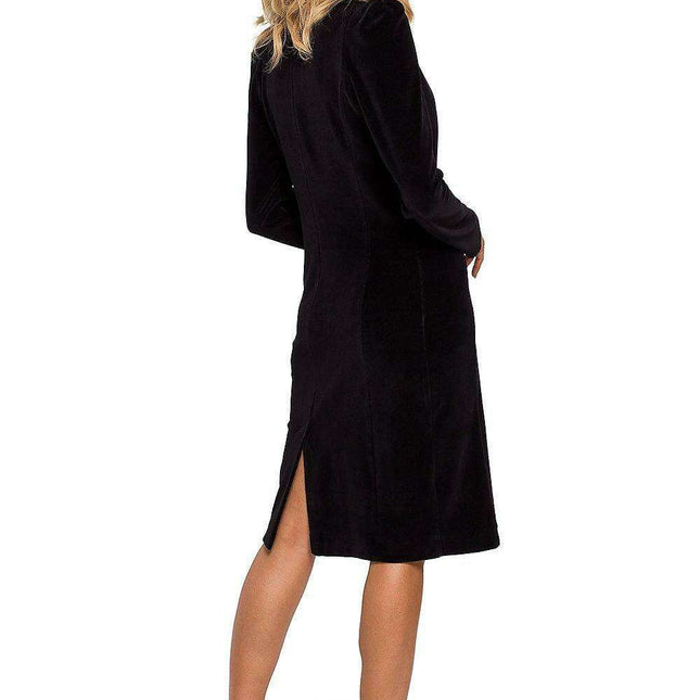 Elegant Velour Dress Jacket with Gold Button Details - Très Elite