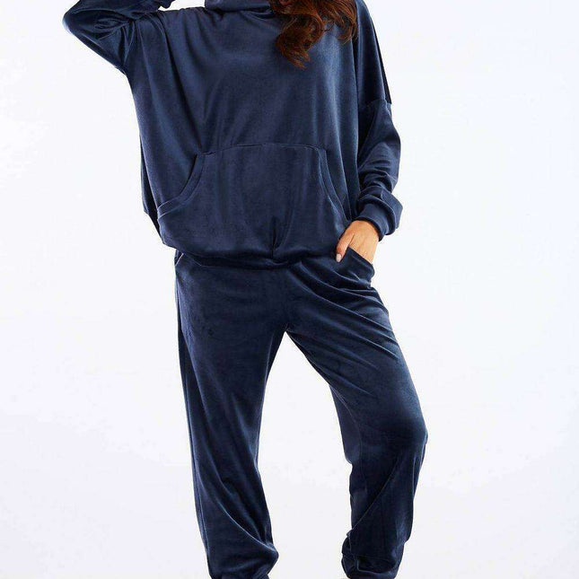 Elegant Velour Lounge Pants with Stretchy Elastic Waistband - Très Elite