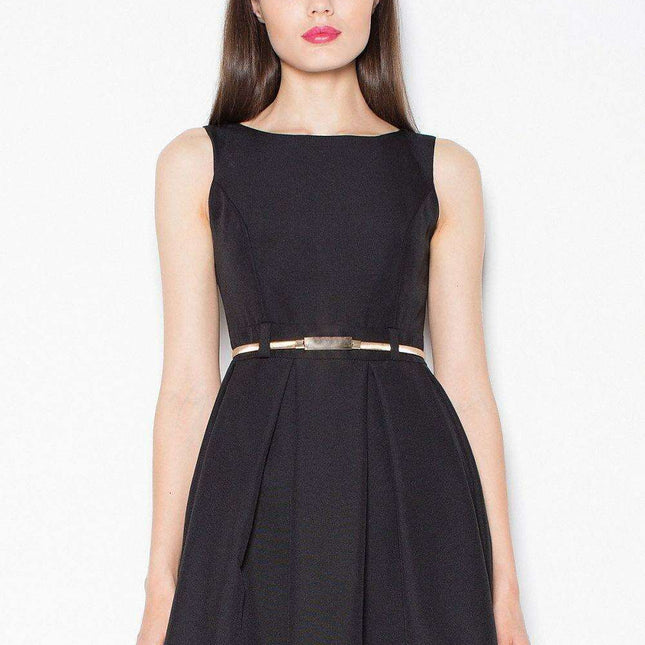 Elegant Venaton Sleeveless Pleated Evening Dress