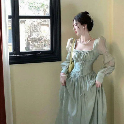 Elegant Vintage A-Line Midi Dress for Women - Essential Summer Party Attire - Très Elite