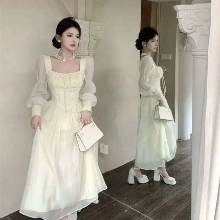 Elegant Vintage A-Line Midi Dress for Women - Essential Summer Party Attire - Très Elite