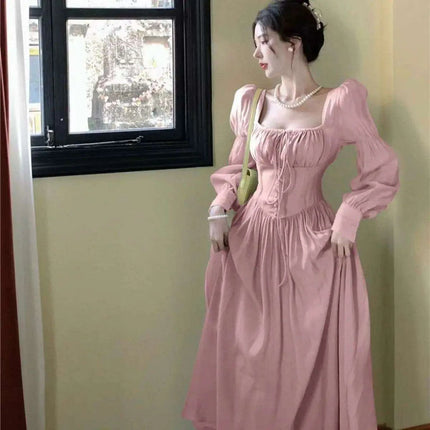 Elegant Vintage A-Line Midi Dress for Women - Essential Summer Party Attire - Très Elite