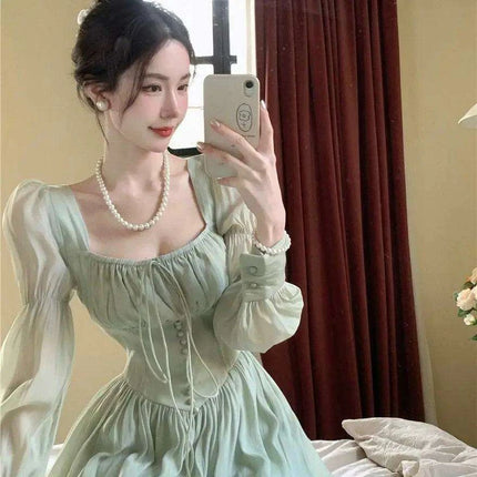 Elegant Vintage A-Line Midi Dress for Women - Essential Summer Party Attire - Très Elite