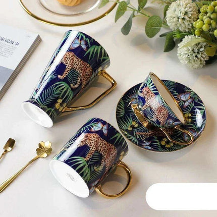 Elegant Vintage Bone China Tea Set with Gold Detailing - Très Elite