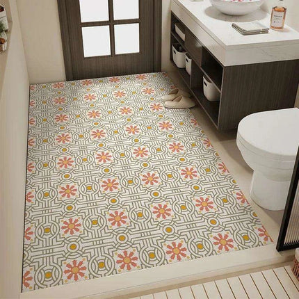 Elegant Vintage Diatomaceous Earth Bath Mat - Quick-Dry & Non-Slip Absorbent Rug - Très Elite