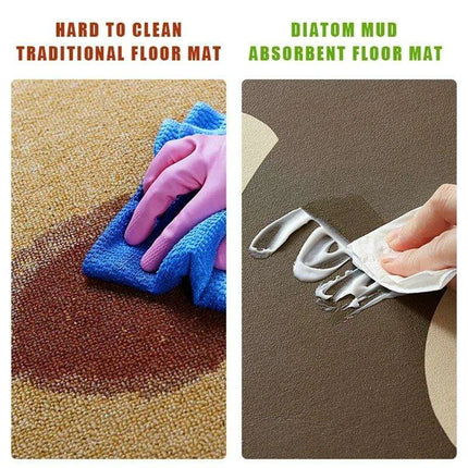 Elegant Vintage Diatomaceous Earth Bath Mat - Quick-Dry & Non-Slip Absorbent Rug - Très Elite