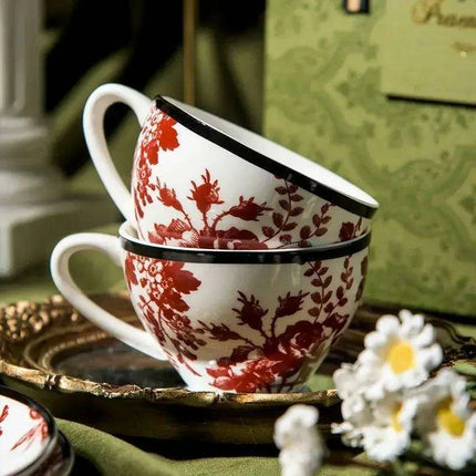 Elegant Vintage French Rose Tea Cup and Saucer Set for Memorable Gatherings - Très Elite