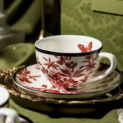 Elegant Vintage French Rose Tea Cup and Saucer Set for Memorable Gatherings - Très Elite