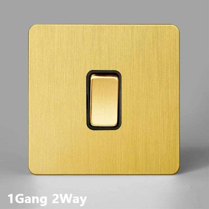 Elegant Vintage Gold Dimmer Switches with USB - 1, 2, 3 Gang 2 Way Sockets for French EU Plugs - Très Elite