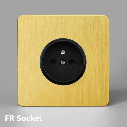 Elegant Vintage Gold Dimmer Switches with USB - 1, 2, 3 Gang 2 Way Sockets for French EU Plugs - Très Elite