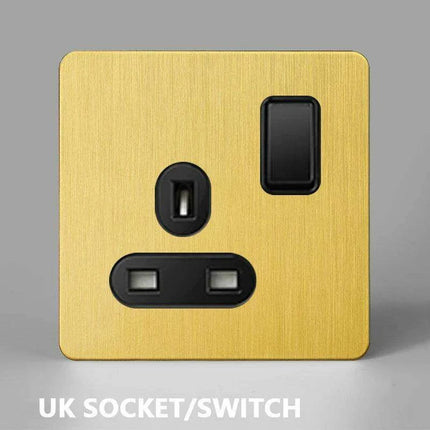 Elegant Vintage Gold Dimmer Switches with USB - 1, 2, 3 Gang 2 Way Sockets for French EU Plugs - Très Elite