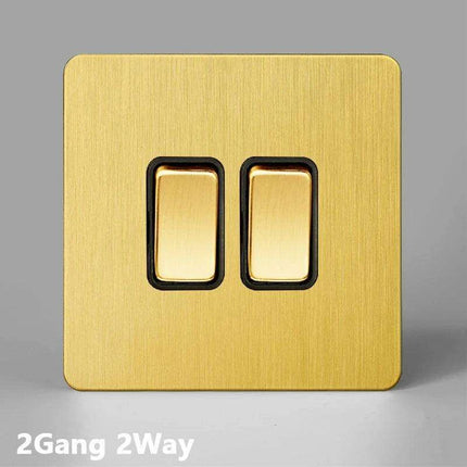 Elegant Vintage Gold Dimmer Switches with USB - 1, 2, 3 Gang 2 Way Sockets for French EU Plugs - Très Elite