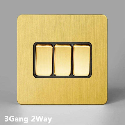 Elegant Vintage Gold Dimmer Switches with USB - 1, 2, 3 Gang 2 Way Sockets for French EU Plugs - Très Elite