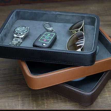 Elegant Vintage Leather Jewelry Organizer - European Style Storage Solution - Très Elite