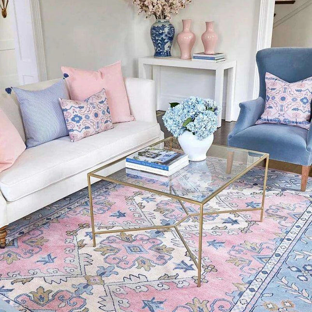 Elegant Vintage Pink French-Inspired Large Area Rugs for a Luxurious Home