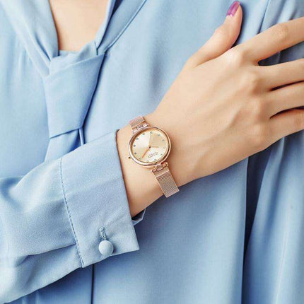 Elegant Violet Stainless Steel Women's Watch with Reliable Miyota Movement - Timeless Accessory- Très Elite- Très Elite