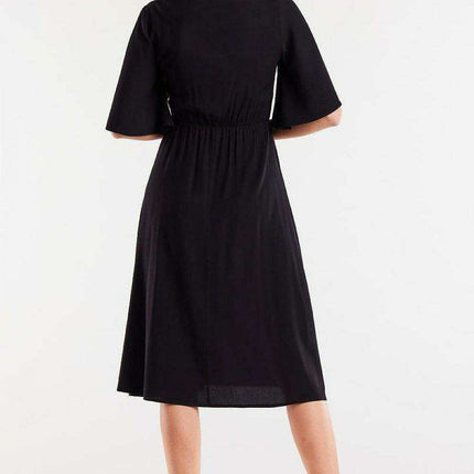 Elegant Viscose Day Dress with Flared Hem - Très Elite