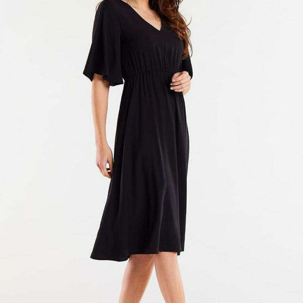 Elegant Viscose Day Dress with Flared Hem - Très Elite