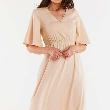 Elegant Viscose Day Dress with Flared Hem - Très Elite