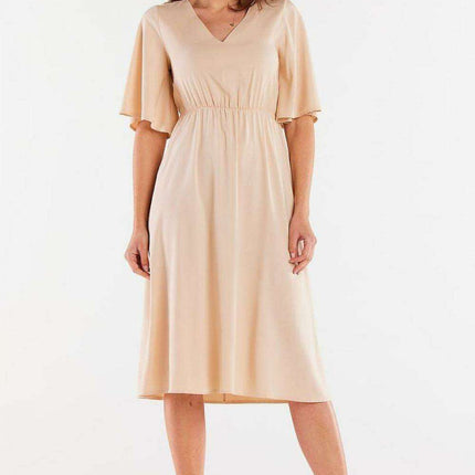 Elegant Viscose Day Dress with Flared Hem - Très Elite