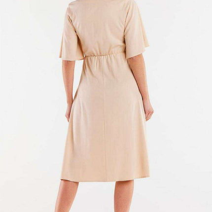 Elegant Viscose Day Dress with Flared Hem - Très Elite