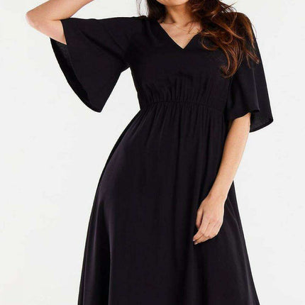 Elegant Viscose Day Dress with Flared Hem - Très Elite