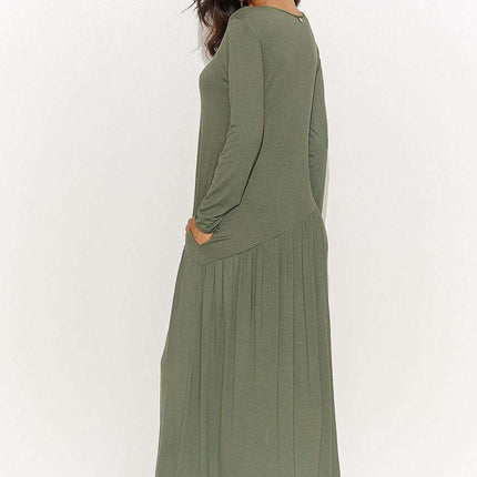Elegant Viscose Knit Maxi Dress with Modern Touches - Très Elite